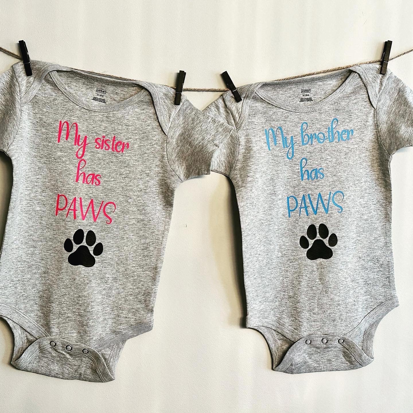 Baby Onesie - My Brother/Sister has paws