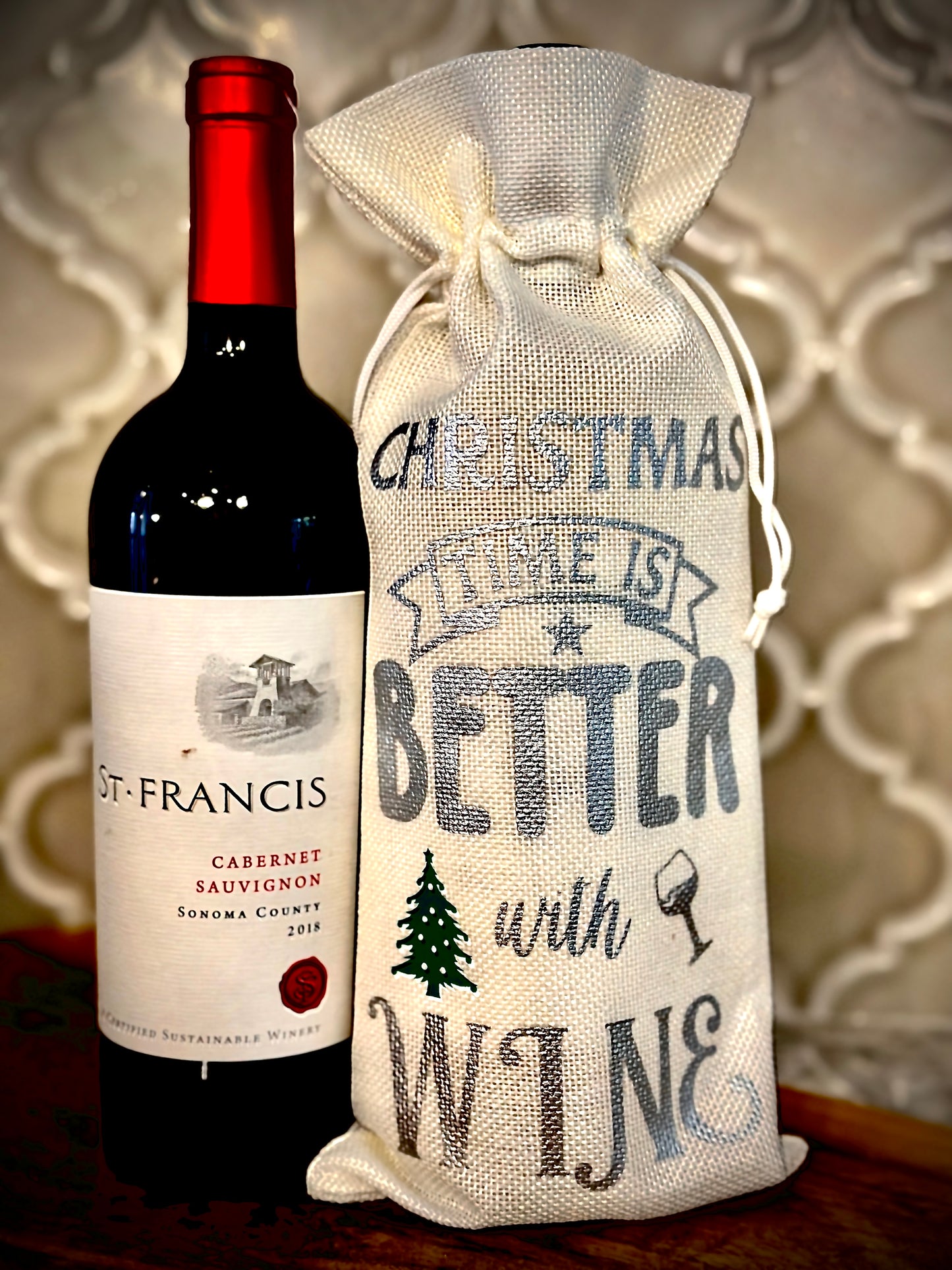 Christmas Wine Bag: Christmas is Better with Wine