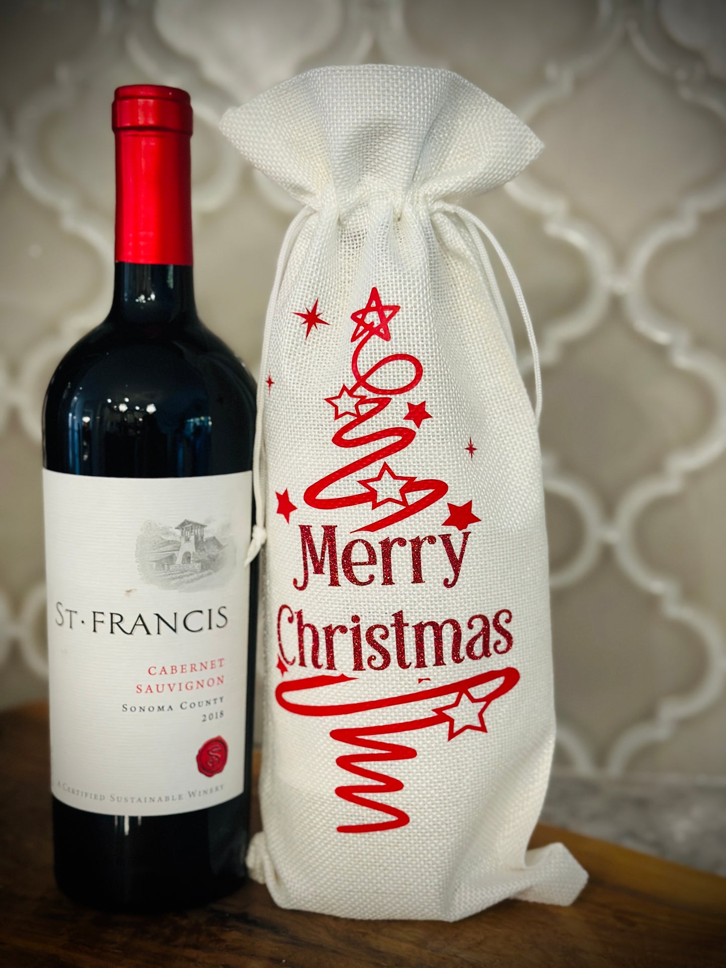 Christmas Wine Bag: Merry Christmas