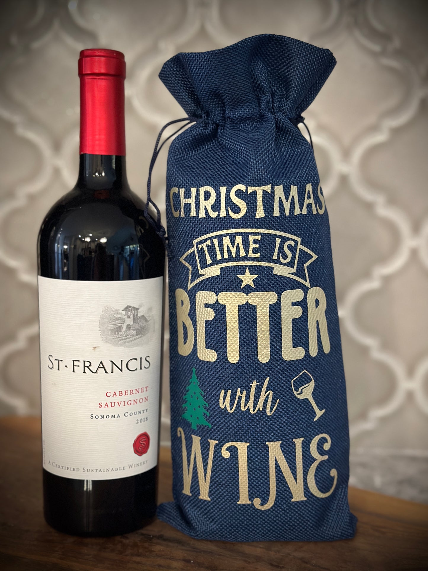 Christmas Wine Bag: Christmas is Better with Wine